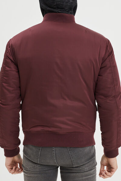 Veste bomber zippée prune homme