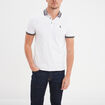 Polo coton ajusté manches courtes blanc homme