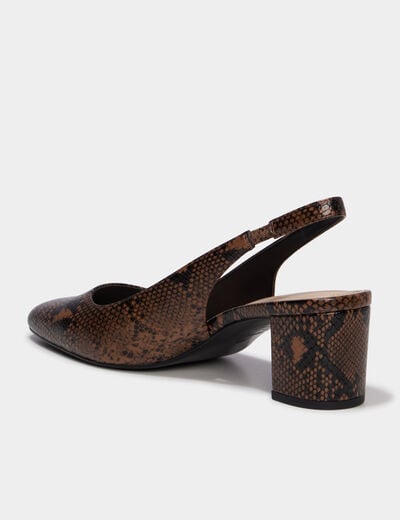 Escarpins slingback &agrave; talons multicolore femme