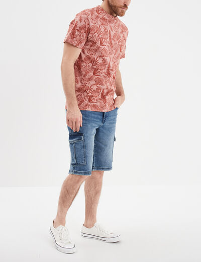 T-shirt manches courtes col rond terracotta homme