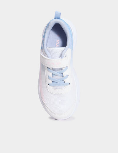 Baskets running à scratchs blanc fille