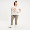 T-shirt droit manches courtes col rond blanc femme grande taille