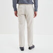 Pantalon chino droit lin m&eacute;lang&eacute; gris clair homme