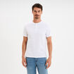 T-shirt col tunisien manches courtes blanc homme