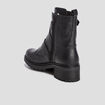 Bottines en cuir avec boucles noir femme