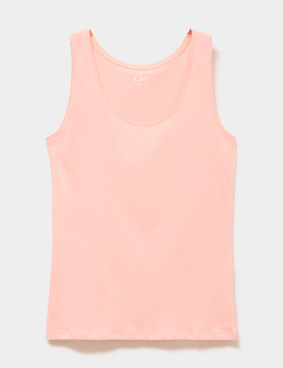 D&eacute;bardeur bretelles larges coton rose poudr&eacute;e femme