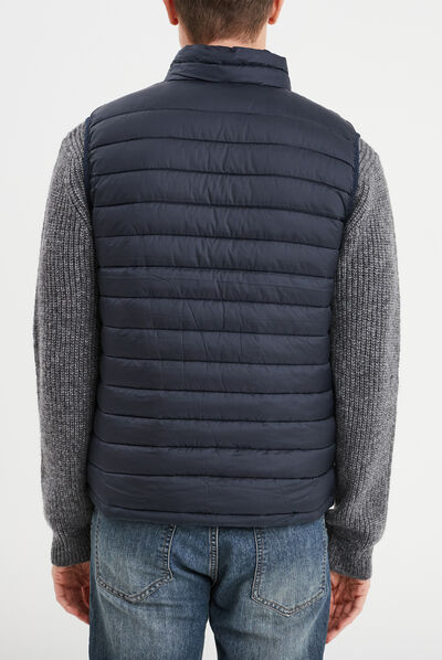 Doudoune légère zippée sans manches bleu marine homme