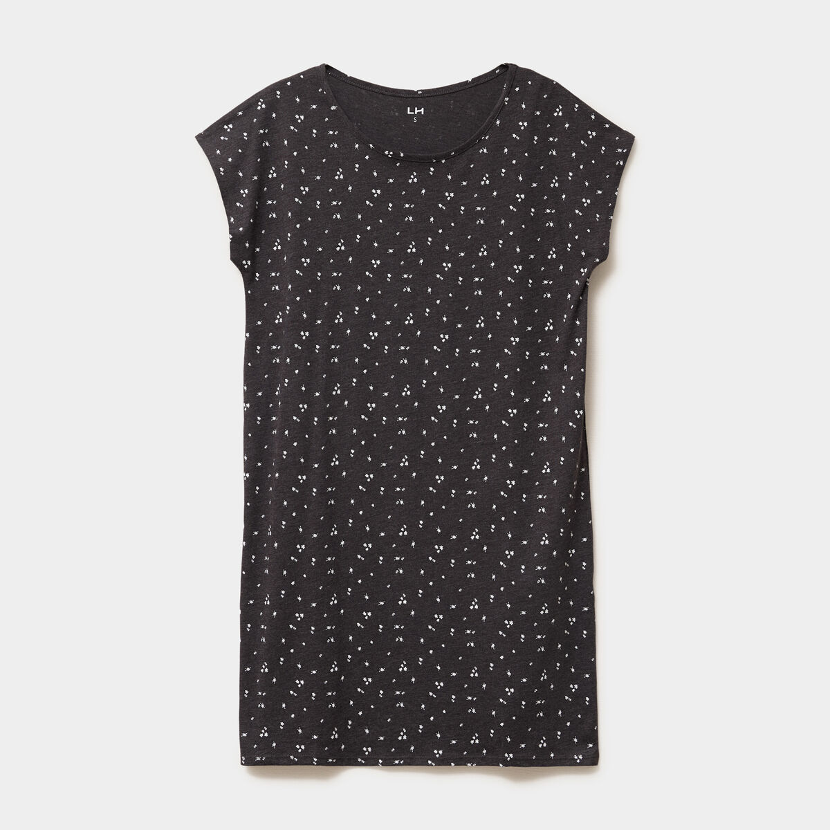 Chemise de nuit manches courtes gris anthracite femme
