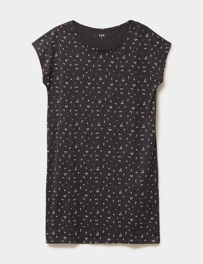 Chemise de nuit manches courtes gris anthracite femme
