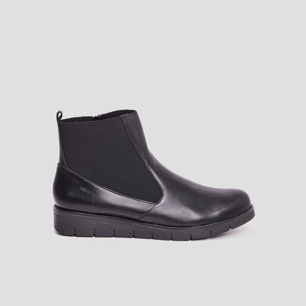 bottines elastiquees en cuir noir femme Bottines élastiquées en cuir noir femme