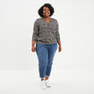 Blouse manches 3/4 retroussables noir femme grande taille