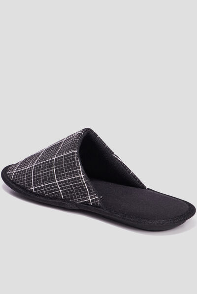 Chaussons mules noir homme