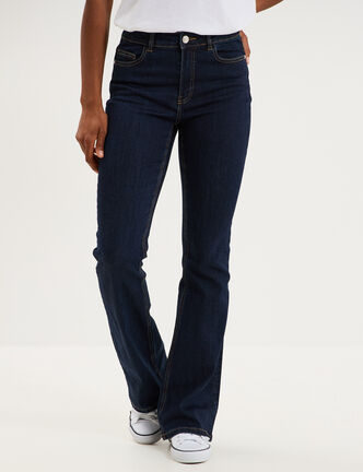 Jeans flare 5 poches denim brut femme