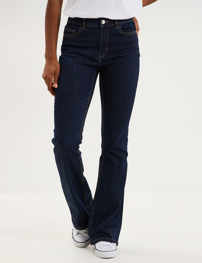 Jeans flare 5 poches denim brut femme