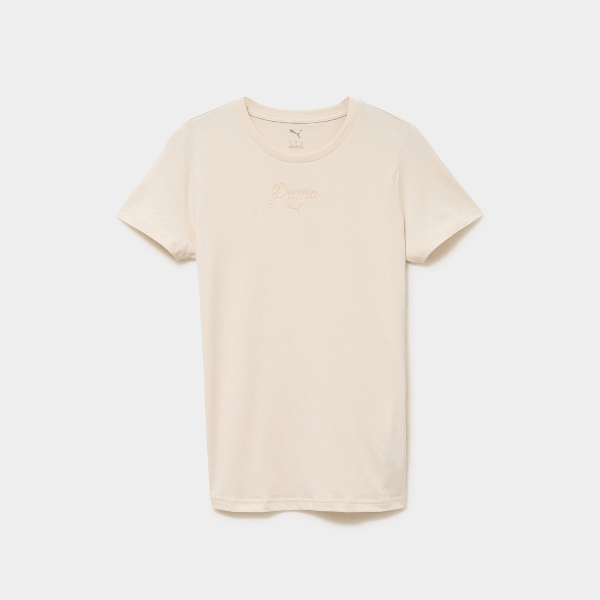 T-shirt manches courtes coton Puma ivoire femme