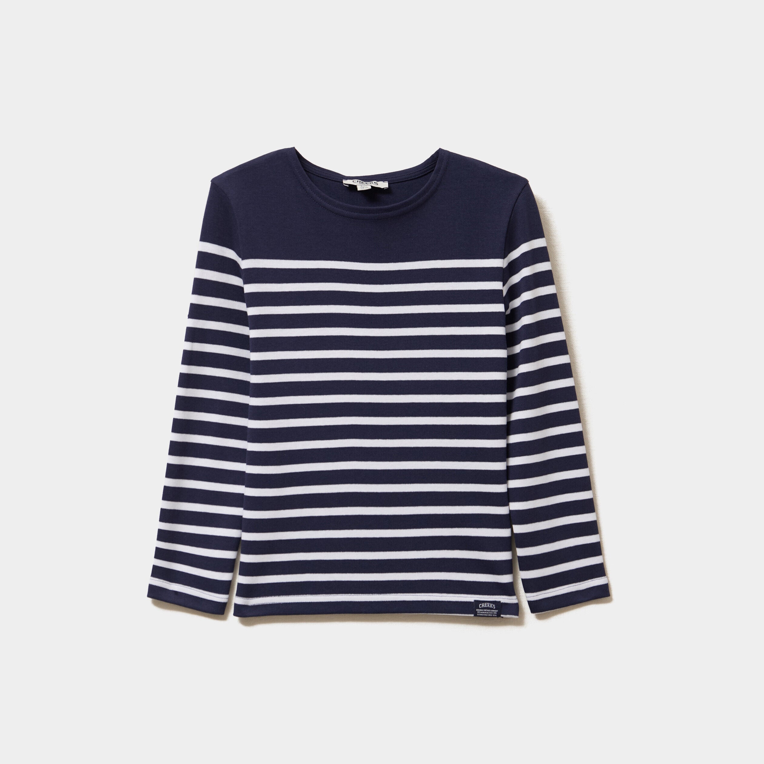 T-shirt marinière coton manches longues bleu marine garçon CREEKS