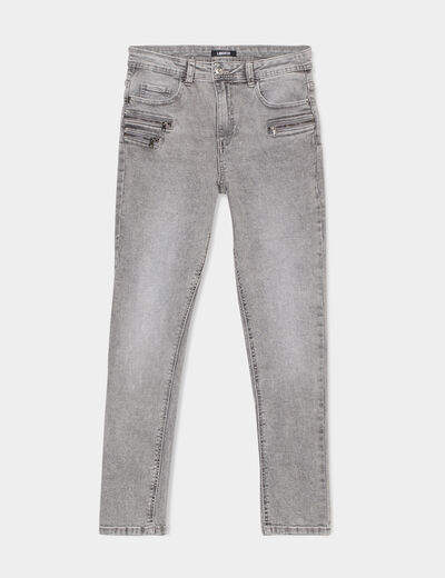 Jeans skinny 7/8ème Liberto denim gris femme