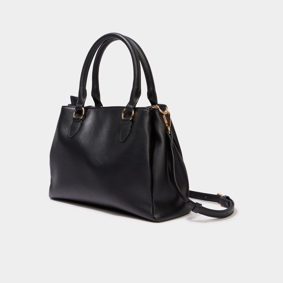 Sac &agrave; main bandouli&egrave;re amovible 3 poches noir femme