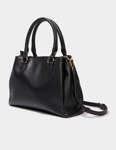 Sac &agrave; main bandouli&egrave;re amovible 3 poches noir femme