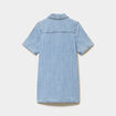Robe chemise en jean courte coton denim double stone fille