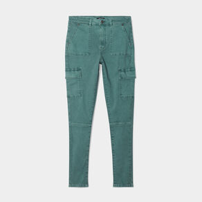 Pantalon cargo skinny 7/8ème Liberto vert foncé femme