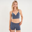 Brassi&egrave;re c&ocirc;tel&eacute;e padd&eacute;e sans armature bleu gris femme