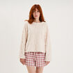 Ensemble pyjama polaire avec short rose nude femme