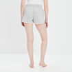 Short droit taille élastiquée gris clair femme
