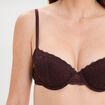 Soutien-gorge corbeille coques dentelle marron chocolat femme