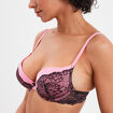 Soutien-gorge dentelle maxi push-up rose femme