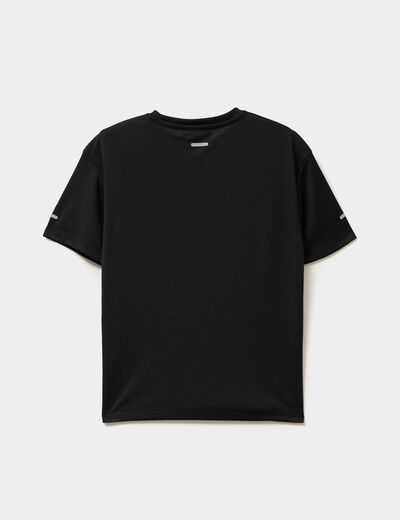 T-shirt oversize manches courtes noir gar&ccedil;on