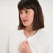 Veste bol&eacute;ro courte ajust&eacute;e blanc femme