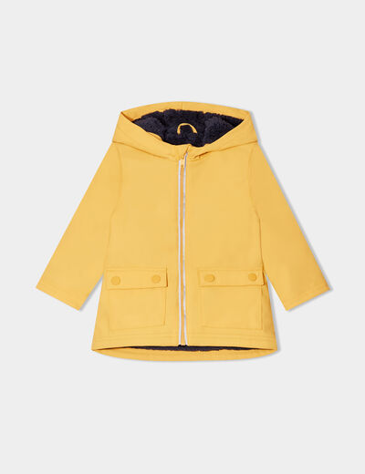 Parka à capuche jaune bébé garçon