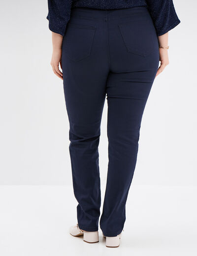 Pantalon straight taille haute Modavista bleu marine femme grande taille