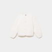 Gilet matelass&eacute; boutonn&eacute; coton ivoire fille