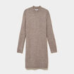 Robe pull col montant manches longues gris femme