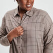Chemise à carreaux coupe chauve-souris camel femme grande taille