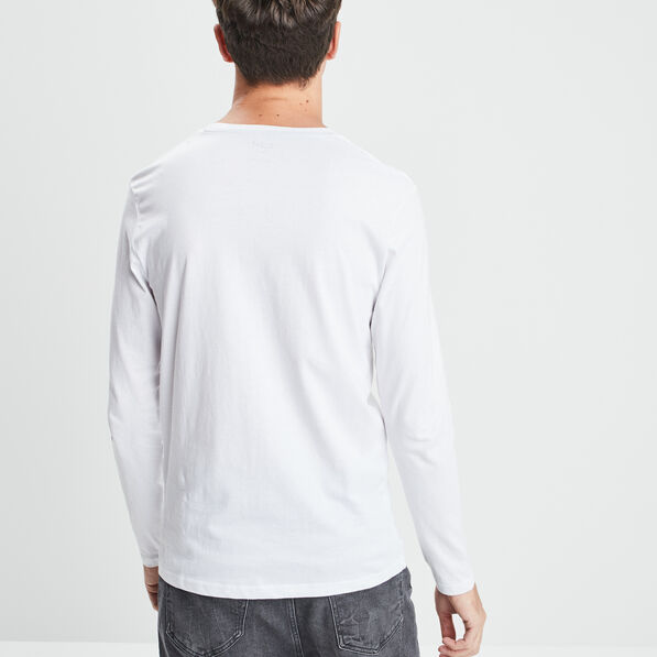 t shirt manches longues blanc homme T-shirt manches longues blanc homme