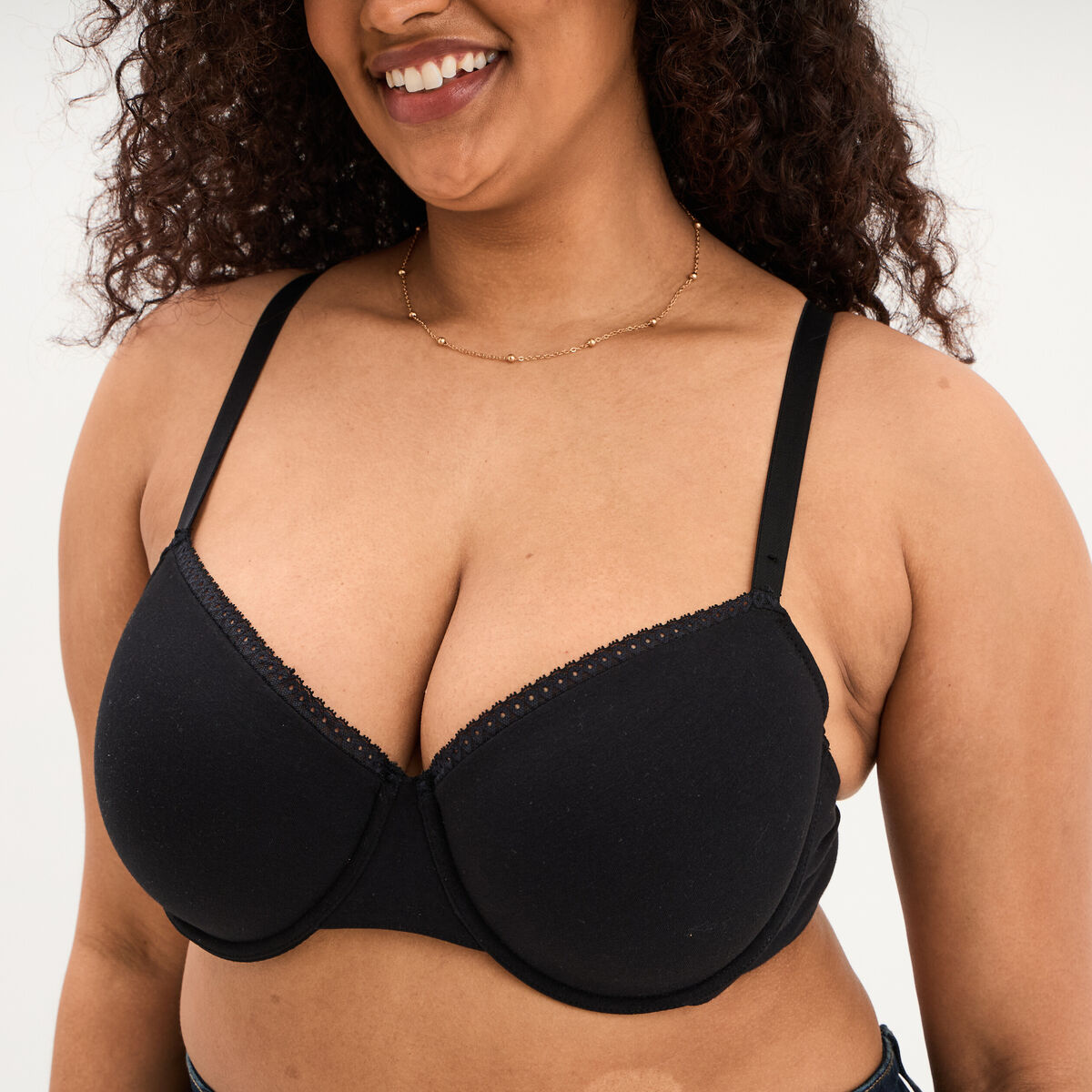 Soutien-gorge corbeille embo&icirc;tant noir femme grande taille