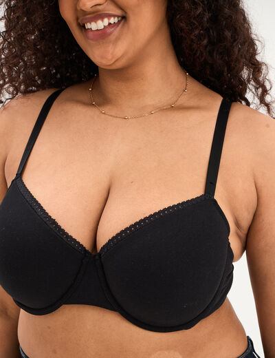 Soutien-gorge corbeille embo&icirc;tant noir femme grande taille