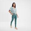 Pantalon cargo skinny 7/8ème Liberto vert foncé femme
