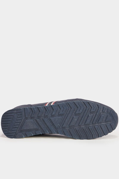 Baskets running &agrave; lacets bleu marine homme