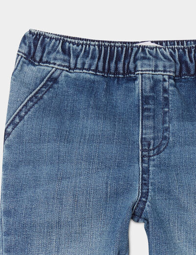 Jeans jogger bas élastiqué coton denim stone bébé garçon