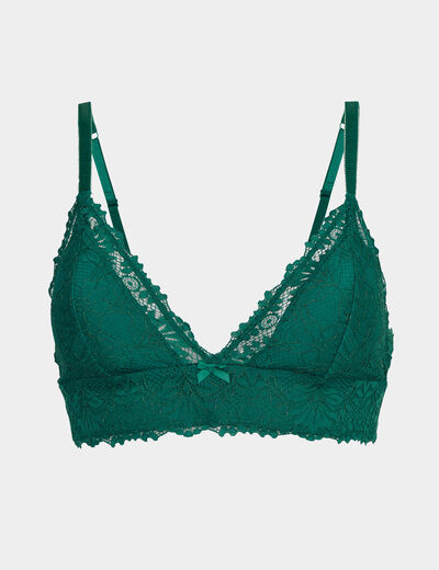 Soutien-gorge triangle paddé vert foncé femme