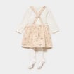Ensemble 3 pi&egrave;ces avec robe velours ficelle b&eacute;b&eacute; fille