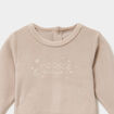 Dors-bien effet velours manches longues beige b&eacute;b&eacute;