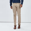 Pantalon droit en coton stretch sable homme