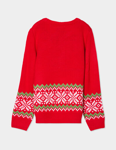 Pull manches longues Minecraft Creeper rouge garçon