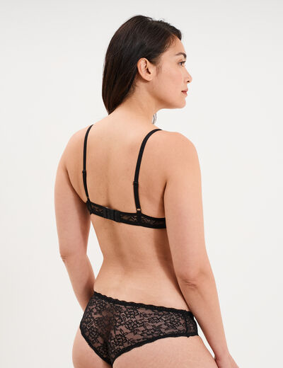 Soutien-gorge corbeille padd&eacute; dentelle noir femme