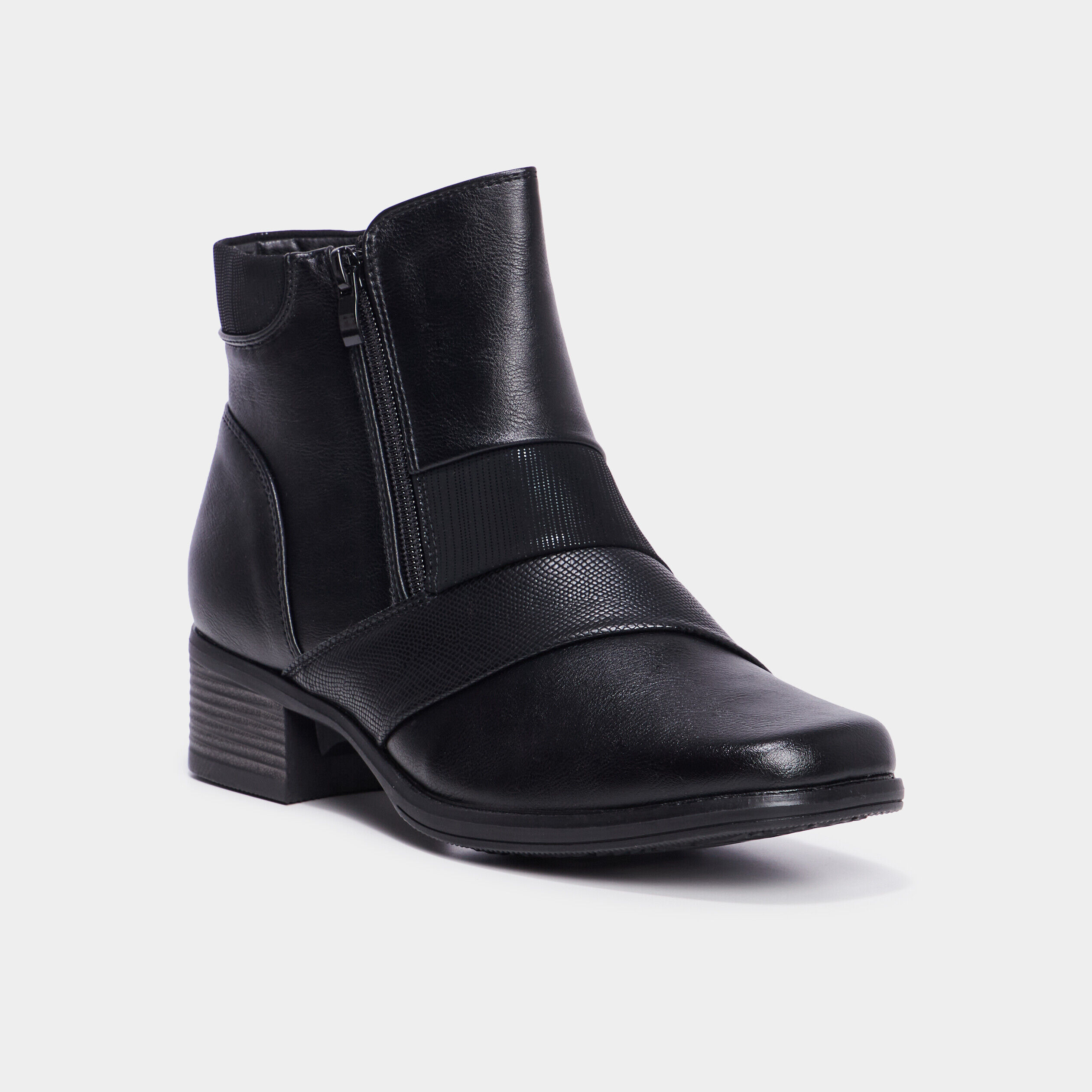 Bottines à talons fermeture zippée noir femme CONFORTISSIMO